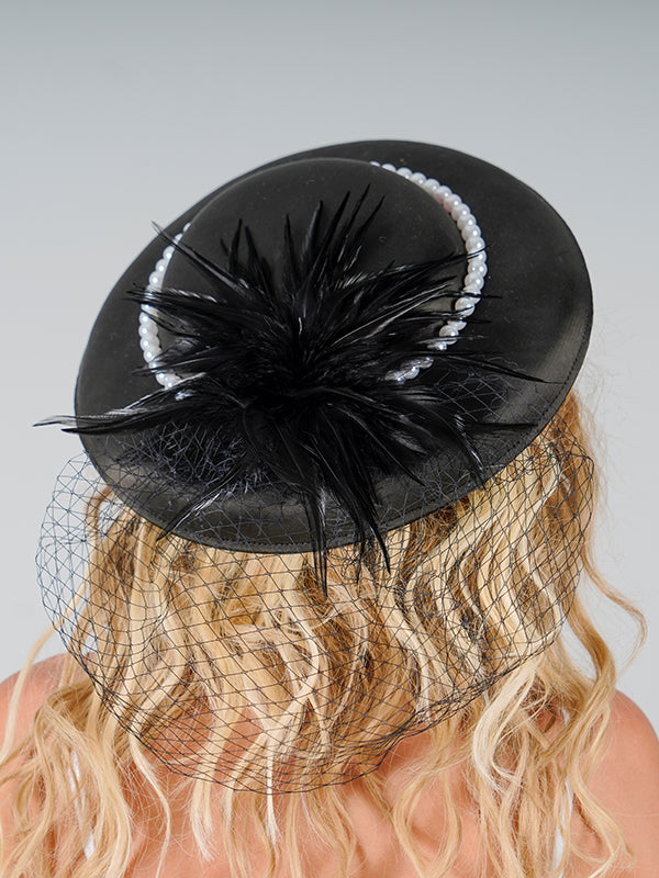 Sed-da Exclusive® Saten İncili Model Şapka Siyah