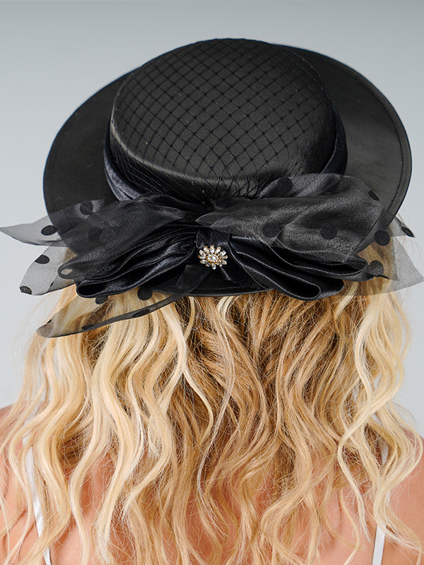 Sed-da Exclusive® Saten Matmazel Model Şapka Siyah